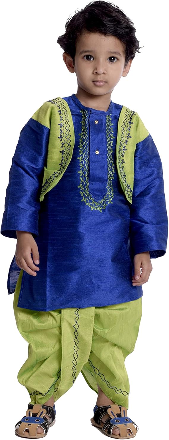 Buy Attached Jacket Kurta Dhoti For Baby Boy Parrot Green