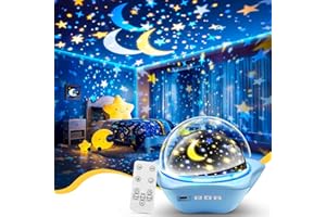COOLNIGHT Star Lights for Bedroom, 72 Lighting Modes Star Projector Lights for Kids Room, 2400mAh Rechargeable Night Light Kids, Remote 360° Silent Sensory Light Projector for Boys Gifts