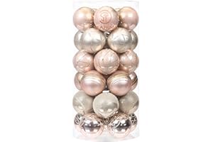 Sea Team 60mm/2.36" Set of Colorful Painted Sparkling Ornaments and Hanging Balls for Christmas Tree - 30pcs