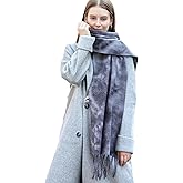 Wander Agio Women’s Tie-Dye Scarf Soft Cashmere-Like Winter Wrap Long Lightweight Shawl with Tassel Fashion Scarves