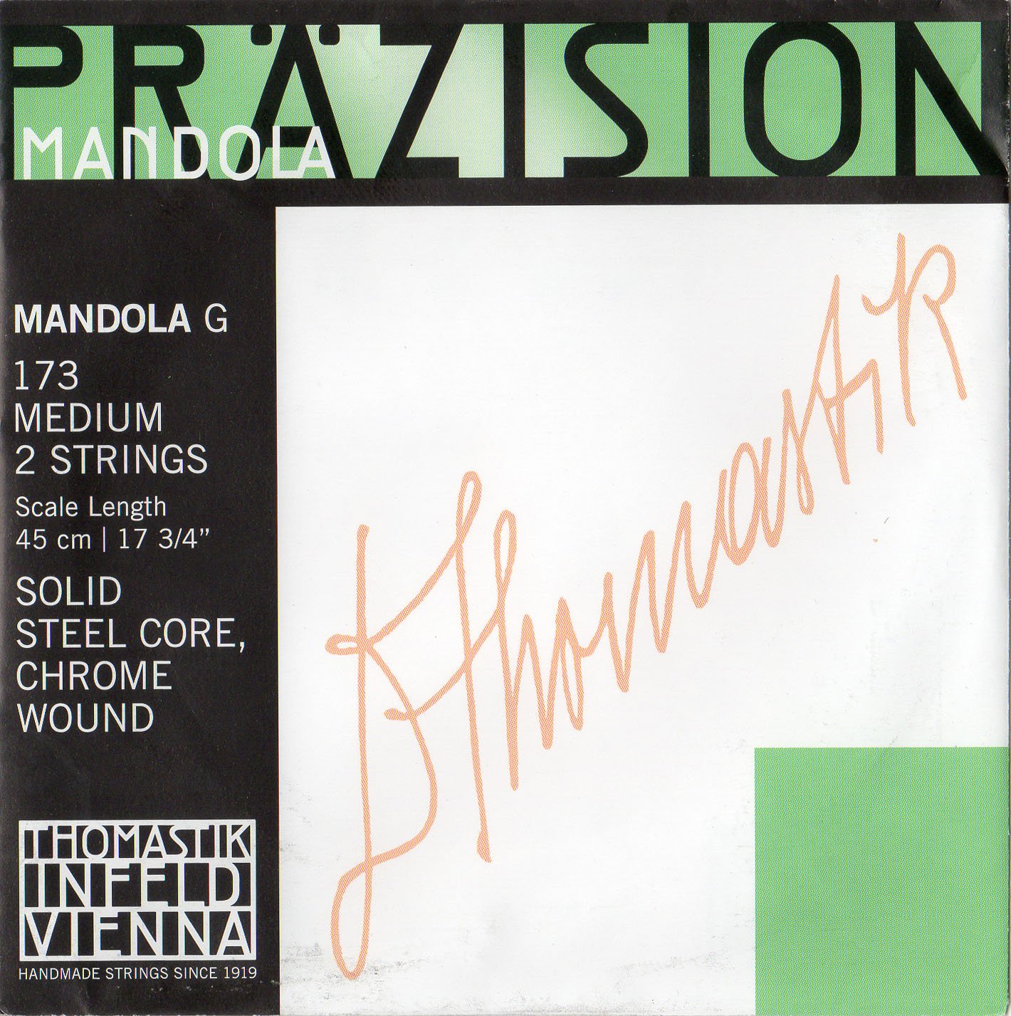 Thomastik single string G 173medium (1 pair) polished chrome steel band, flatwound for mandola precision set 174medium