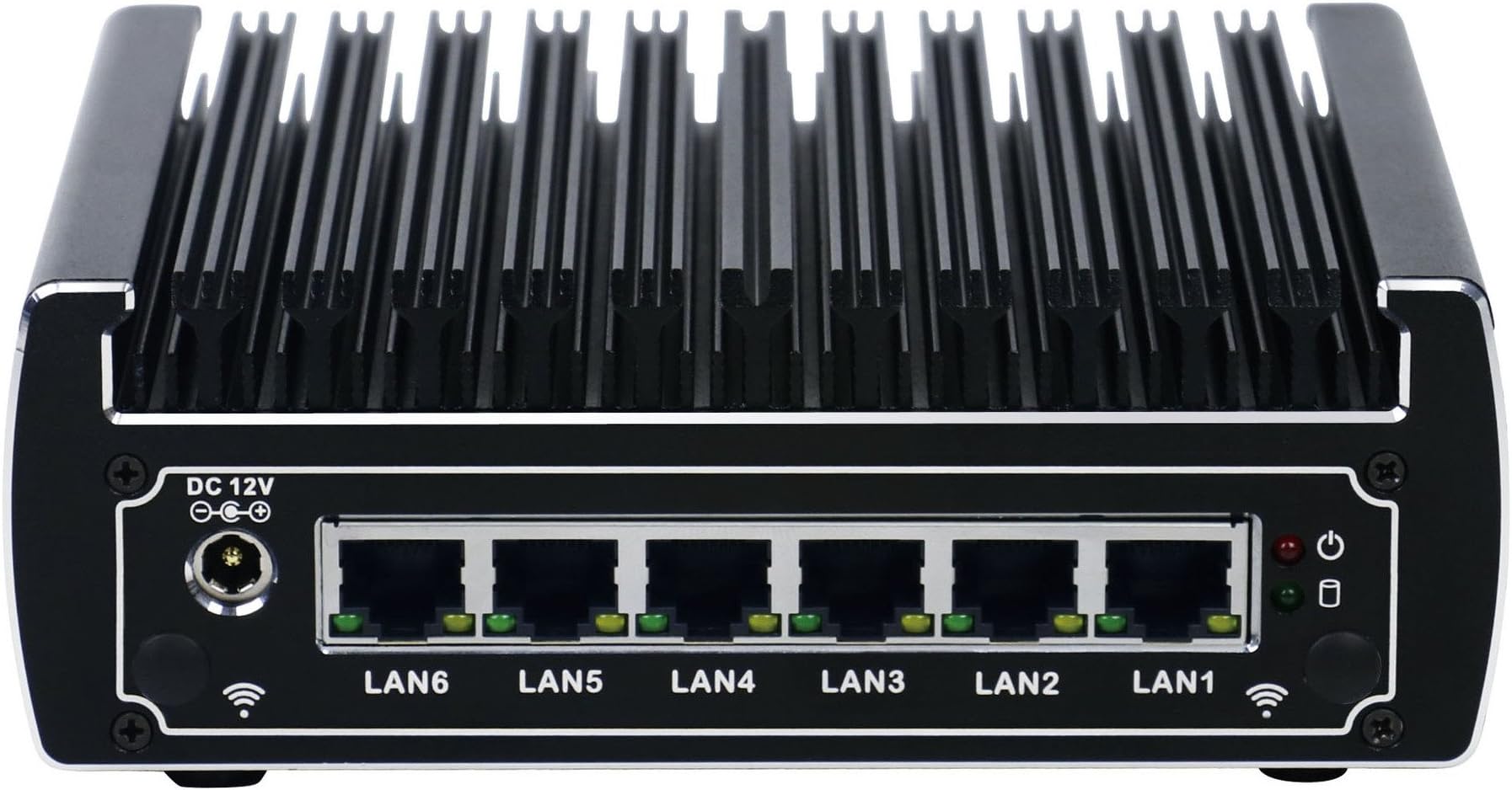 Partaker 4K Support Fanless Mini PC Firewall Appliance Network Security Server VPN Router 3865U AES-NI Support 8G RAM 128G SSD 6 Lan SSD 2.5 inch HDD DDR4 I7