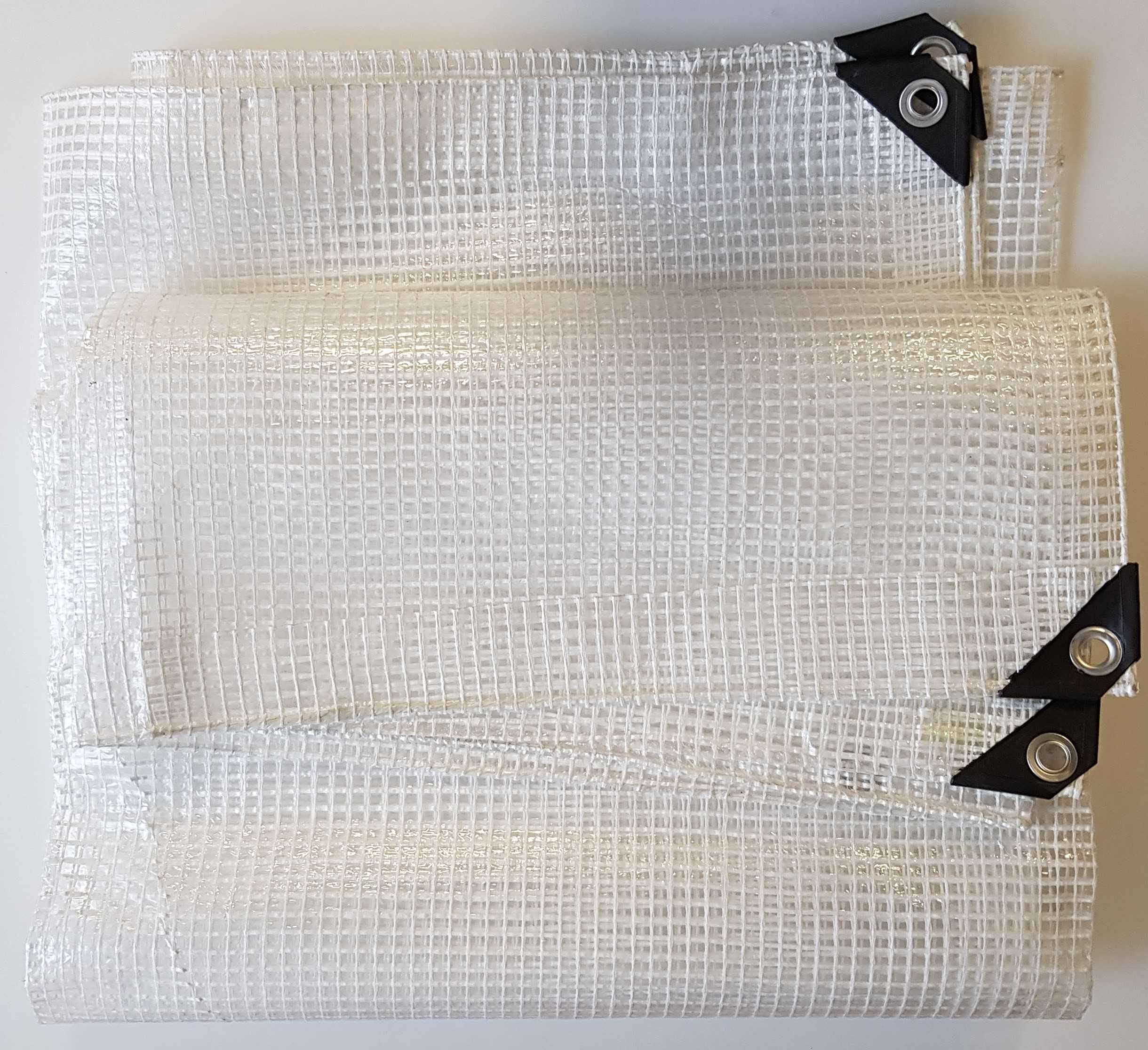 Waterproof heavy duty 300 gsm clear tarpaulin with reinforcing mesh,strengthened corners and hems ideal for covering up gazebo,builders tarp,ground sheet,camping,garden cover,… (3m x 3m)