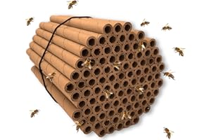 MERHOFF & LARKIN Mason Bee Tubes | 100 Pack of 6 inch Long by 5/16 Inner Diameter Hole Cardboard Bee House Tubes | Great Paper Refills or Inserts/Liners for a Bee House, Bee Condo, Hotel, or Nest