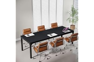 Tribesigns 6.5ft Conference Room Table, 78.74" W x 27.56" D Large Office Meeting Table, Modern Seminar Desk for Boardroom (1, Black)