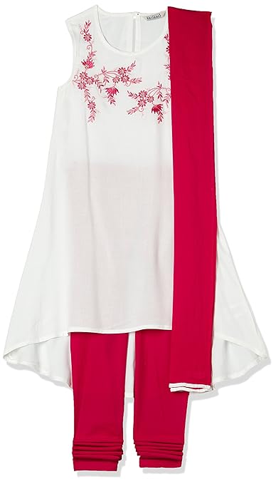 Girls' Straight Regular Fit Salwar Suit(Colors & Print May Vary)