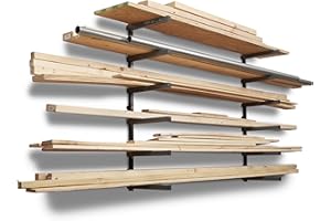 Bora Portamate Wood Organizer and Lumber Storage Metal Rack with 6-Level Wall Mount – Indoor and Outdoor Use, PBR-006B
