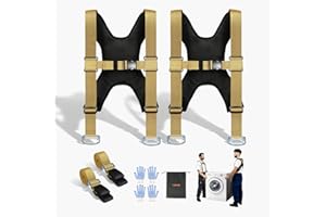 VEVOR Moving Straps, Supports up to 1000 lbs, 2-Person Lifting and Moving System with 2 Harness & 2 Load-Bearing Straps, Adjustable Lifting for Furniture Appliances Mattresses