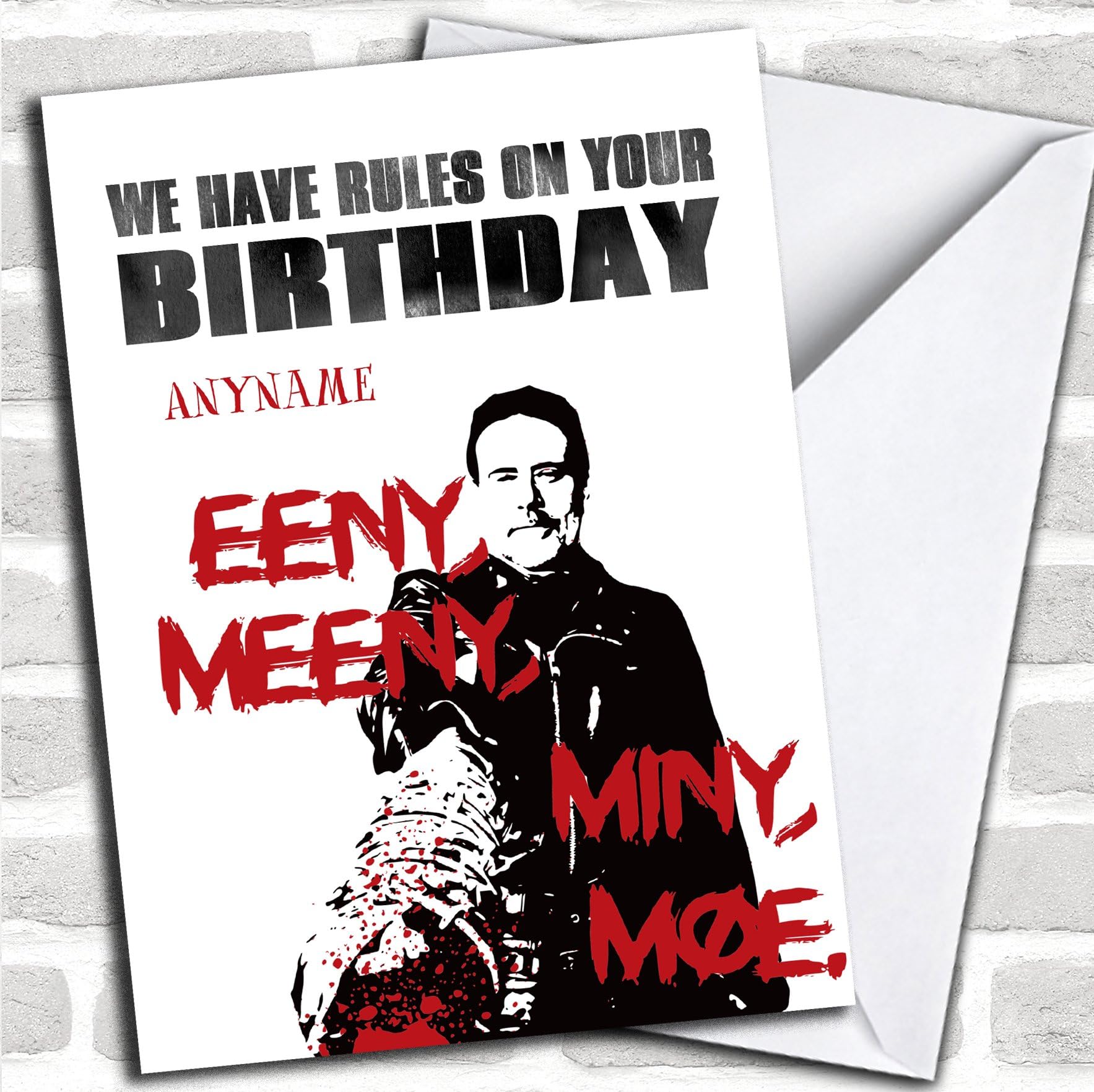 The Walking Dead Negan Rules Birthday Personalized Greetings Card