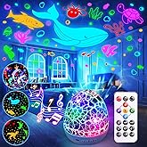 Staryou Toddler Toys Night Light Projector Easter Eggs Sensory Toys for Kids with Autism Toys for Boys 3-10 | 15 White Noise 3D Films 31Colors Remote Control Night Light for Kids, Baby Gifts