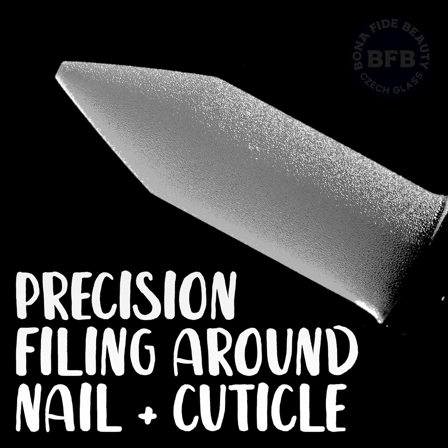Glass Cuticle Pusher Nail File Set, Professional Manicure Nail Care Tools, Precision Filing, Expertly shape nails for Professional Results - Bona Fide Beauty Premium Czech Glass 2 Cuticle Pusher Set : Beauty