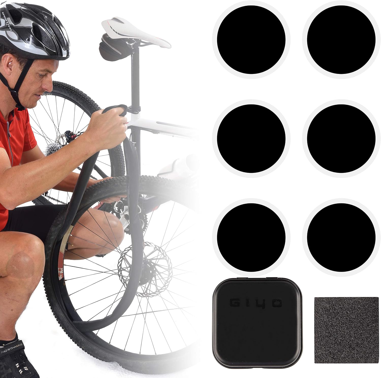 Fahrrad Reifenheber Dargds Fahrrad Flickzeug Set - Reparaturset Mit Reifenhebern, Flicken & Kleber | Für Fahrrad, BMX, Motorrad Selbstklebende Flicken