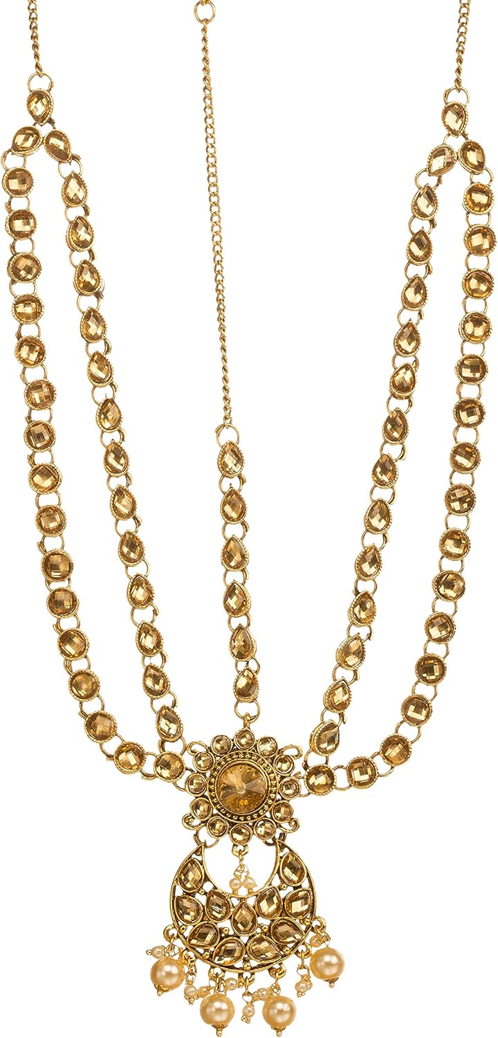 Amazon Com Bindhani Indian Wedding Gold Plated Maang Tikka Bridal