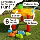 KandyToys Sand and Water Table with Lid and Accessories 50x43x37cm view 4