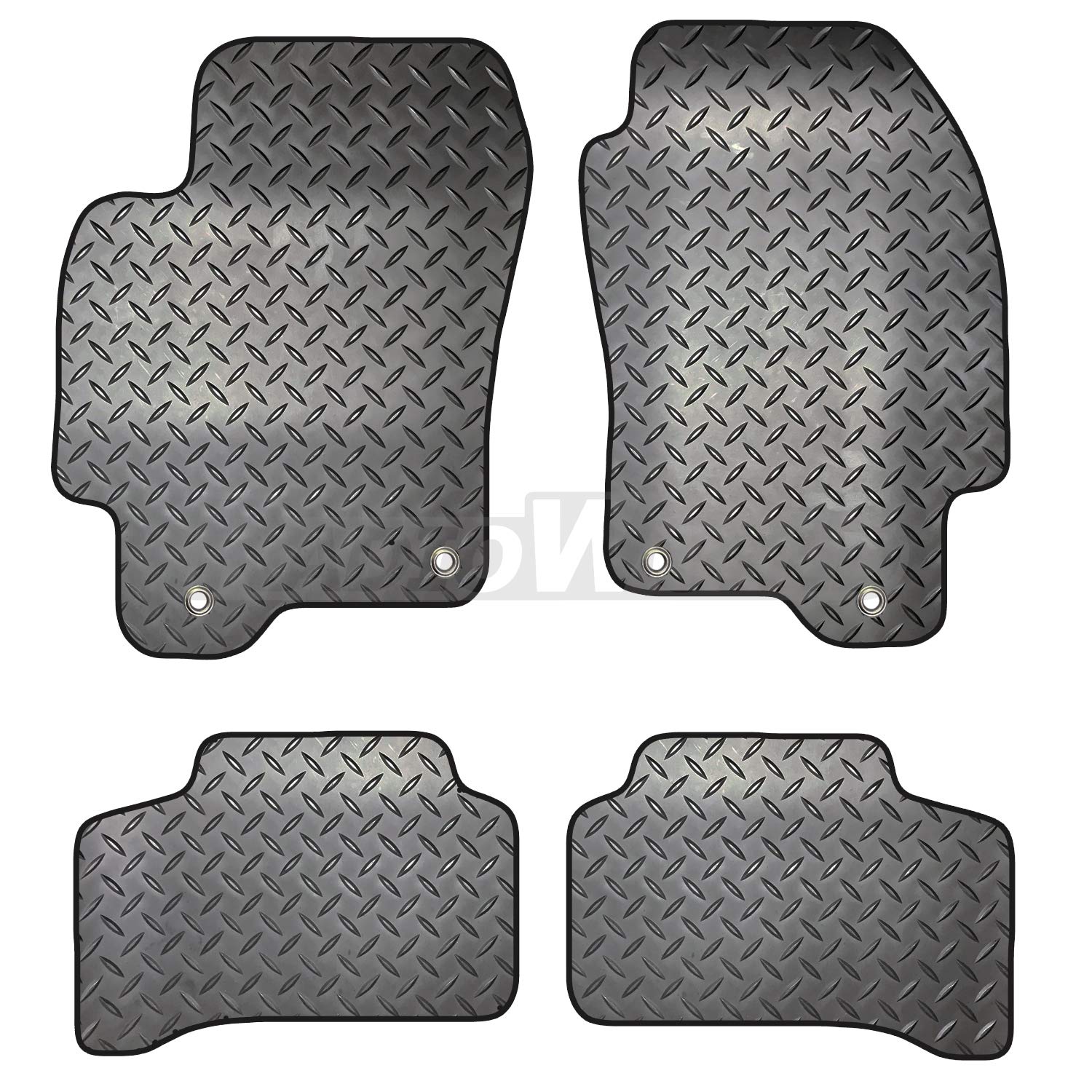 Carsio Rubber 4 Piece Car Mat Set For Jaguar X Type 2001 to 2009 with [4 Clips] Tailored Fit Floor Mat Complete Accessory Black Custom Fitted - All Weather & Heavy Duty, Anti-Slip Backing