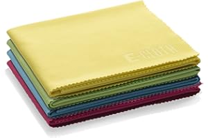 E-Cloth Glass & Polishing Cloth - Microfiber Cleaning Towel Cloth for Windows, Cars, Mirrors, Eyeglasses, & More, Streak Free Clean, Reusable & Machine Washable - Assorted Colors (4 Pack)