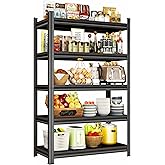 Metallitrend 5 Tier Storage Shelves, Shelving Unit, Adjustable Metal Shelving,2000LBS Pantry Shelves Sturdy Steel Shelf for Kitchen Pantry Closet Laundry,15" D x 24" W x 59" H, Black