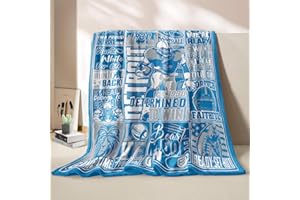 DKEAQZ Football Gifts Blanket, Gifts for Team Fans, Football Flannel Blanket for Men Women, Blue Throw Blanket for Couch 60"x50"