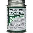 Weld-On 13369 794 ABS-PVC Medium-Bodied High-Strength Transition Solvent Cement - Fast-Setting and Low-VOC, Green, 1/4 Pint (4 fl oz)