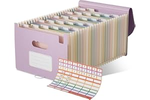 EcoStash Accordion File Organizer, 26 Pockets Wheat Straw Expanding File Folder, Monthly Bill Receipt Organizer, A-Z Tabs, 10