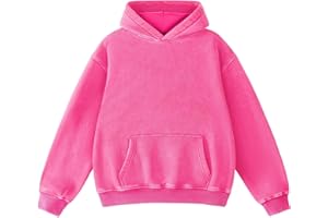 FAIABLE Mens Hoodies Oversized Unisex Acid Wash Hoodie Heavyweight Fleece Vintage Cotton Sweatshirt Men Women Streetwear