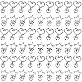 RP Remarkable Power, 100 Pack Silver Metal Star Heart Shape Claw Swivel Lobster Clasp Alloy Snap Hook Keychain Clip for Jewelry Making Bag Accessories DIY Craft