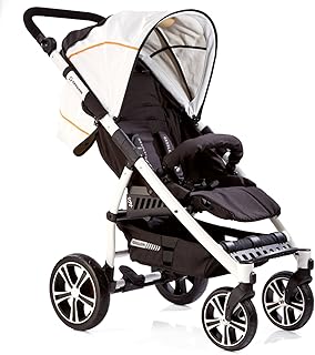 Gesslein S4 Air + Liebebuggy mit Gestell weiß und Einhang schwarz/weiß/orange