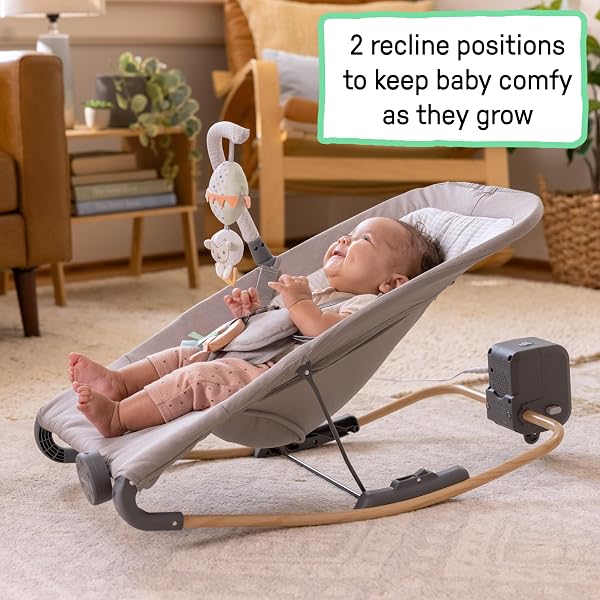 INGENUITY KEEP INMOTION AUTOMATIC BABY ROCKER SEAT, WITH REMOTE CONTROL FOR VIBRATION, MUSIC & VOLUME CONTROL, PREMIUM MATERIALS, 0-6M – SOULFUL SKIES