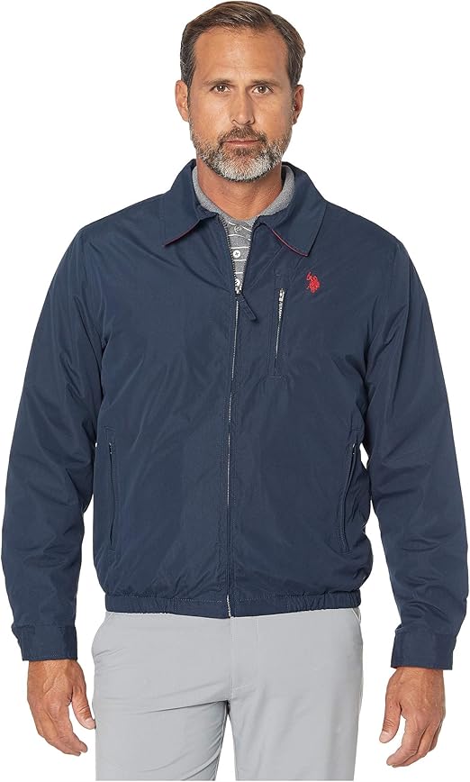 U.S. Polo Assn. Men's Polar Fleece Lined Golf Jacket, Classic Navy, M