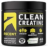 Ascent Clean Creatine Monohydrate Powder - 5G Per Serving, Creapure Supplement - Unflavored, 45 Servings