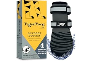 DOK TigerToes Premium Neoprene Dog Booties for Winter - Grip That Works Even When Twisted - Versatile Paw Protection That Prevents Licking, Slipping, and are Great Booties for Dogs Paws (Medium)
