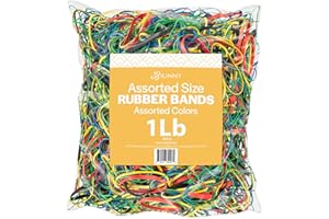Bilinny Rubber Bands Assorted Size & Color, Made In USA, 1 LB