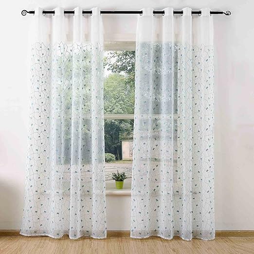 2 X Vorhang Fur Fenster Voile Osen Fur Voile Vorhange Gesaumt 40 Leinen 60 Polyester 135 X 240 Cm Smaragdgrun Amazon De Kuche Haushalt