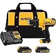 DEWALT 20V Max Cordless Drill Driver Set, 2 Speed, High Performance Motor, Includes 2 XR 1.3Ah Li-Ion Batteries, Charger and 
