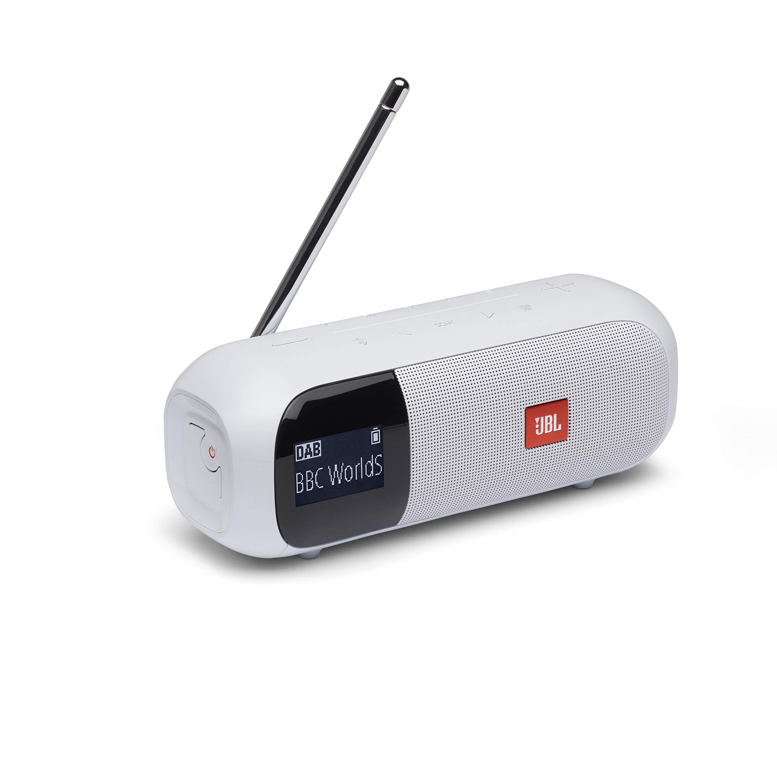 JBL Tuner 2 Portable Radio, Bluetooth Speaker with DAB and FM Radio, 12 Hours of Wireless Music, White