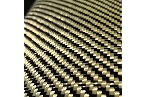 KARBXON - 1M Wide (39.8 in) Carbon Fiber Aramid Fabric - Yellow - 3K - 240g/meter - Twill Weave - Advanced Fiber Cloth - Wide Hemmed for Repair, DIY Projects
