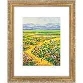 Golden State Art, 16X20 Ornate Vintage Photo Frame with White Mat for 11X14 Pictures or 16X20 Without Mat, Bronze Color