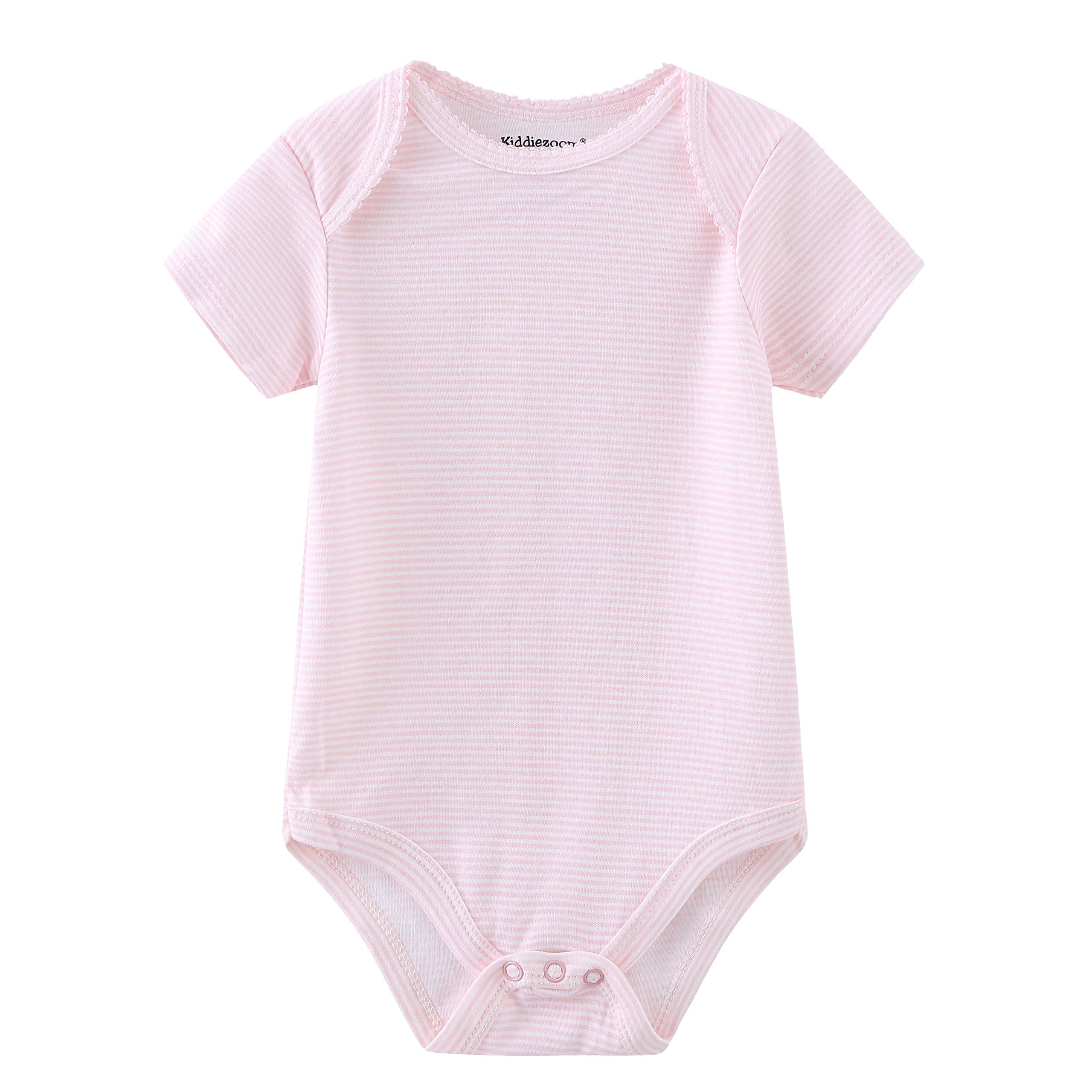 Kiddiezoom Newborn Baby Unisex Cotton One-Piece Bodysuits Baby Gift 5-Pack Baby Clothes
