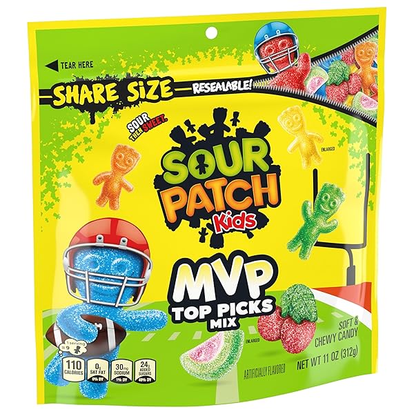 SOUR PATCH KIDS MVP TOP PICKS MIX SOFT & CHEWY CANDY, SHARE SIZE, 11 OZ