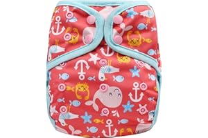 OsoCozy One Size Cloth Diaper Covers - Adjustable Snap Fit & Double Leg Gussets for Baby Boys & Girls from 8-35 Pounds. Use with Prefold, Flat or Fitted Cloth Diapers or Snap-in Inserts.