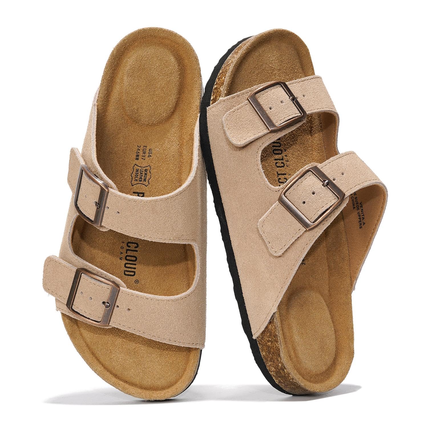 Project Cloud Genuine Leather Flat Sandals Women