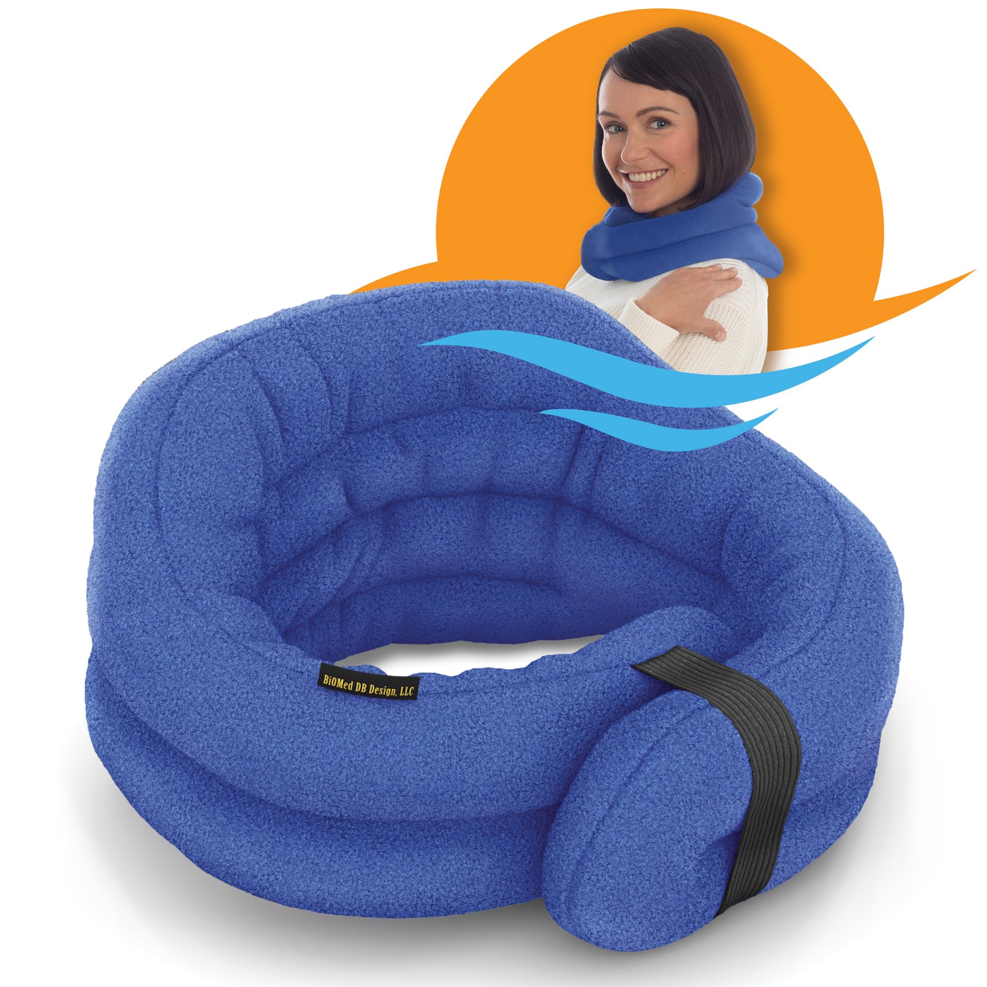 Photo 1 of SunnyBay Microwave Heating Pad, Microwavable Heated Neck and Shoulder Wrap, Hands-Free Weighted Moist Hot or Cool Pack, Soft Fleece Cover and Flaxseed Filling, 26 Inch Length, SkyBlue