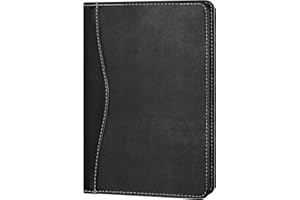 Gorbado Mini Padfolio/Junior Portfolio Folder Case, Business A5 Binder Organizer Notepad for Men Women, 5 x 8 Writing Pad Included, Black