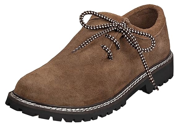 Oktoberfest-Kleidung Haferlschuhe Trachtenschuhe, braun, Leder, Herren