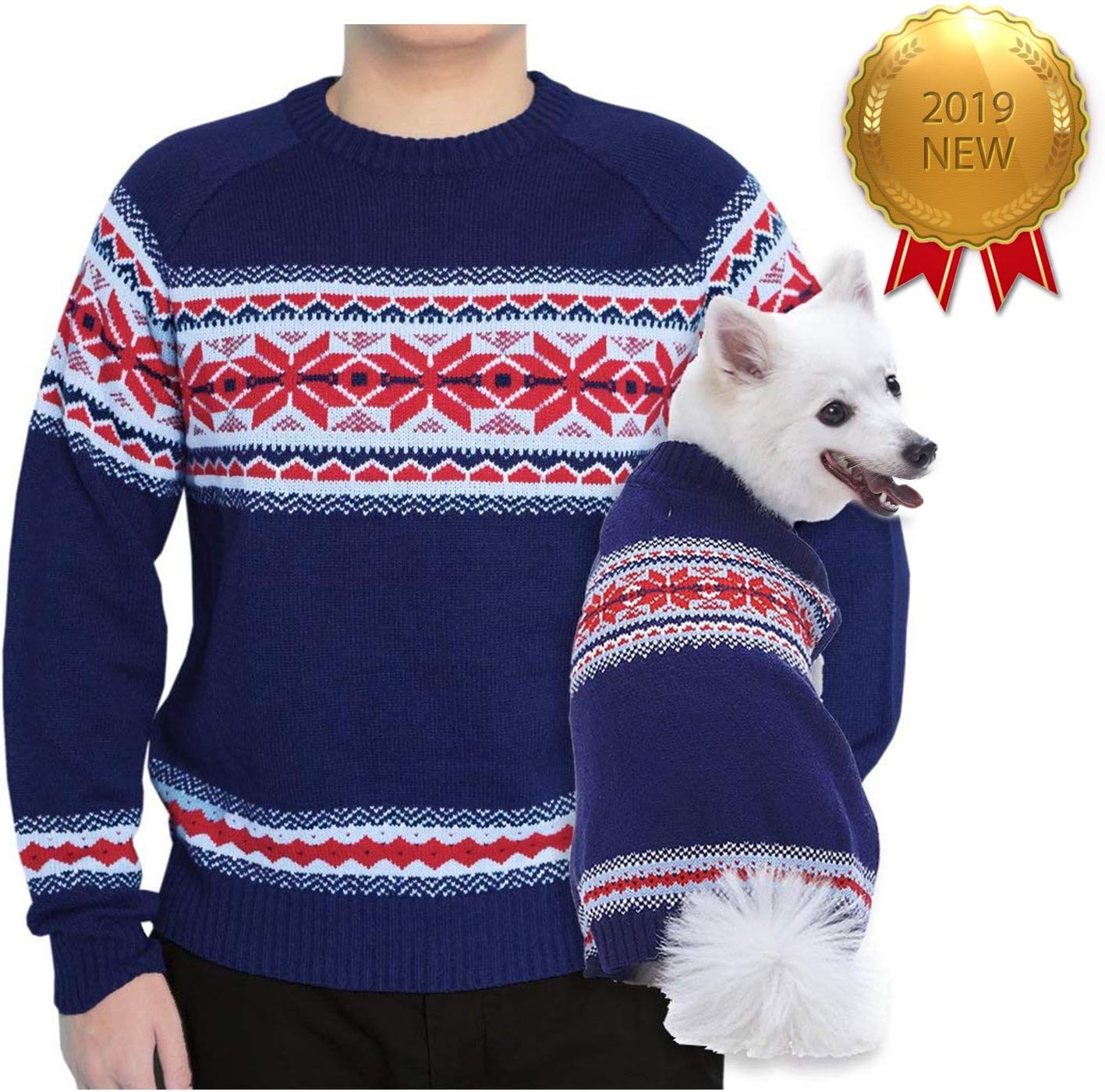 Blueberry Pet 10 Patterns Nordic Fair Isle Snowflake Interlock Dog Sweater And Matching Sweater For Pet Lover Pet Supplies Kolenik Dogs