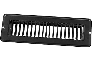 2" X 10" Floor Register Dampened, Metal, Black