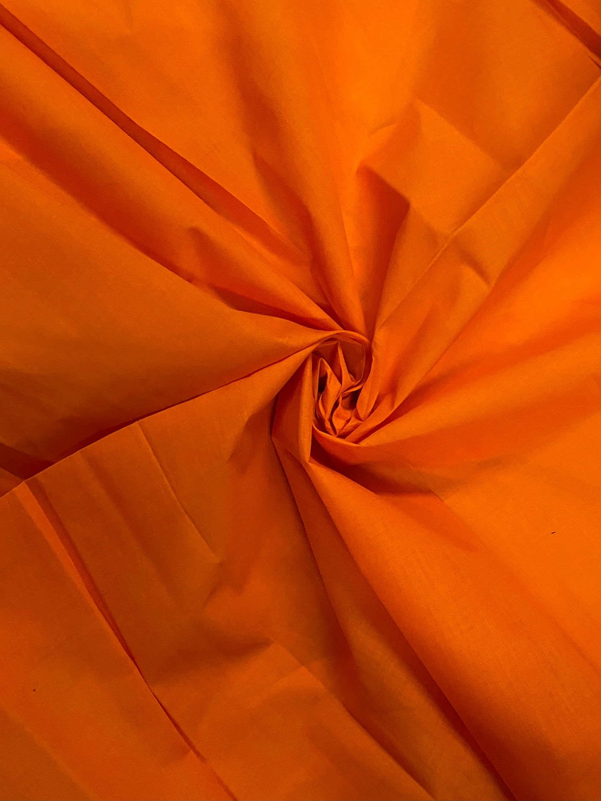 Novato Textiles Plain Polycotton Fabric Dress Craft Material 44" Wide Available in 11 Colours (Orange, 3 Meter)