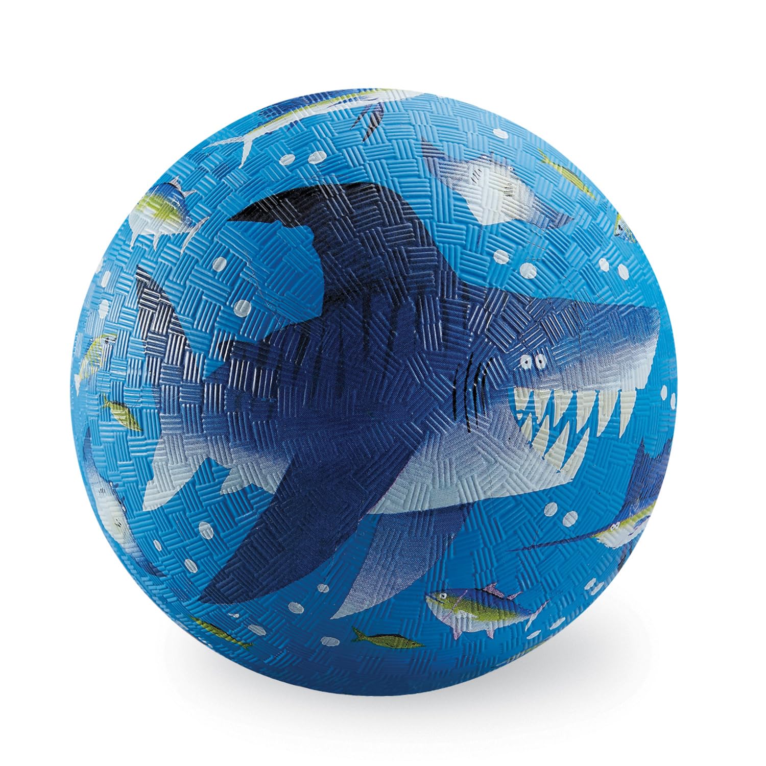 Crocodile Creek Playground Ball - Durable Rubber Ball for Kids Ages 3 and Up - Bouncy Inflatable Ball for Kickball, Indoor Games, and Outdoor Sports - PVC-Free - Shark Reef - 5-inch Diameter