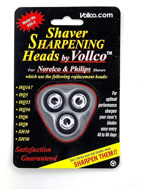 Vollco Sharpening Heads Vsh 2 Black Sharpens All Philips Norelco Shavers Using These Replacement Heads Hq 167 Hq 177 Hq 5 Hq 55 Hq 56 Hq 6 Hq 7 Hq 8 Sh 30 And Sh 50 Health Amazon Com