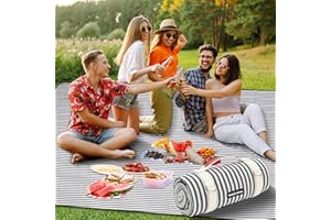 G GOOD GAIN Picnic Blankets Waterproof - 80"x80" Outdoor Blanket Extra Large Sand Free Foldable with Carry Strap for Beach, Camping, Park Grass, Hiking, Travel, Concerts, Indoor(Navy Blue)